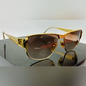 Vintage 1980's Laura Biagiotti T608/S Gold Metal Sunglasses Italy
